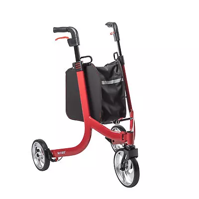 $207.07 • Buy Drive Medical Nitro Euro Style 3-Wheel Rollator Rolling Walker, Red