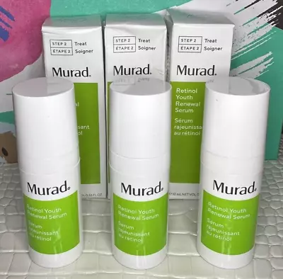 3X MURAD Retinol Youth Renewal Serum 0.33 Fl. Oz. Each All New In Box • $34