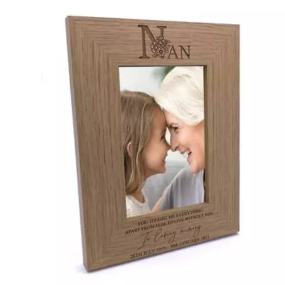 Personalised Nan In Loving Memory Remembrance Photo Frame Live Without You FW547 • £12.99