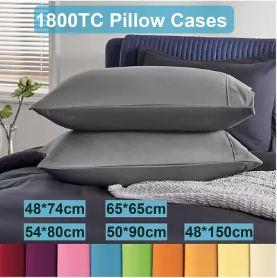 1800TC Super Soft Pillow Cases Queen/King/Standard Wrinkle Fade Stain Resistance • $13.99