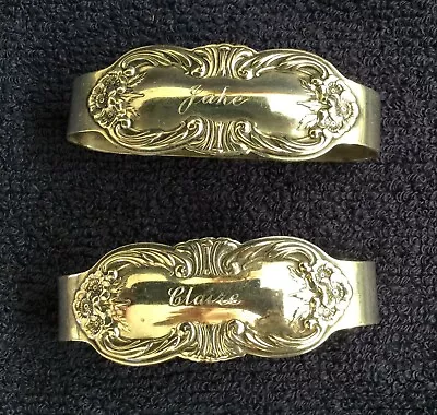 Vintage PAIR Wild Rose International Sterling NAPKIN RINGS • 52 Gr • Monogrammed • $158