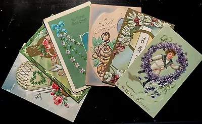 Vintage Victorian Postcard 1901-1910 Set Of 6 Assorted Birthday Postcards • $9.99