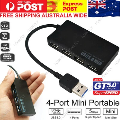 $6.72 • Buy Multi USB 3.0 Hub 4 Port High Speed Slim Compact Expansion Smart Splitter DF
