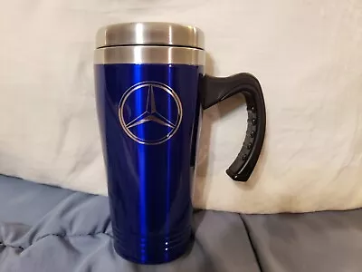 Mercedes Benz Stainless Steel Tumbler Coffee Tea Blue & Silver Travel Mug 20 OZ • $13.49