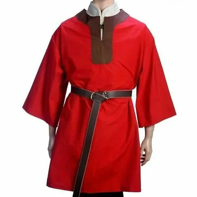 Medieval Celtic Viking Costumes Tunic Red Full Sleeves Renaissance Shirt • $41.40