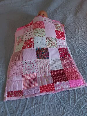 New Babies Pram Quilt One Side Pinks Big Patchwork Other 42 Red  Pink Patchwork • £8