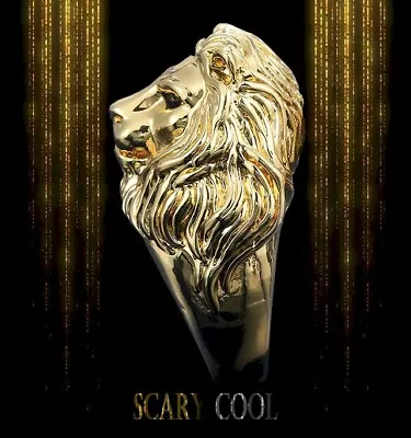 New King Lion Safari Tiger Mens Silver Gold Gothic Biker Ring • $9.95