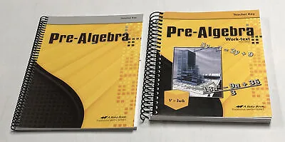 Abeka Pre-Algebra Work Text Teacher Key Solution Key Third Edition Lot Of 2 • $25.99