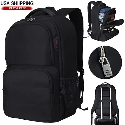 $27.54 • Buy  Men's 17.3  Laptop Backpack Anti-Theft USB Charging Travel School Bag Rucksack 