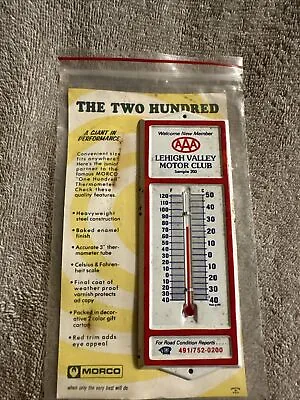 AAA LEHIGH VALLEY SAMPLE THERMOMETER ADVERTISING GAS OIL SIGN 1970s • $35