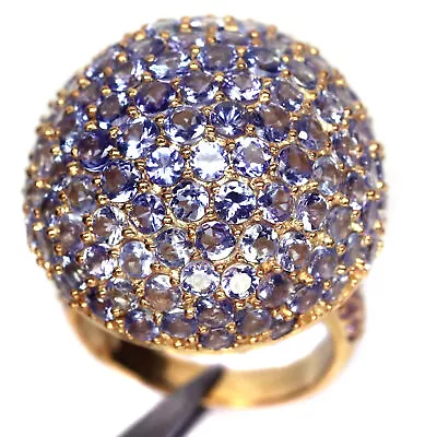 Unheated Blue Tanzanite & Purple Amethyst Ring Silver 925 Sterling • £259.19