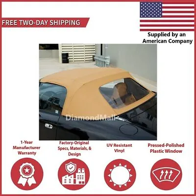 FIts Mazda Miata Convertible Top 2 Piece Zipper WPlastic Window 89-05 Tan Cabrio • $206.10