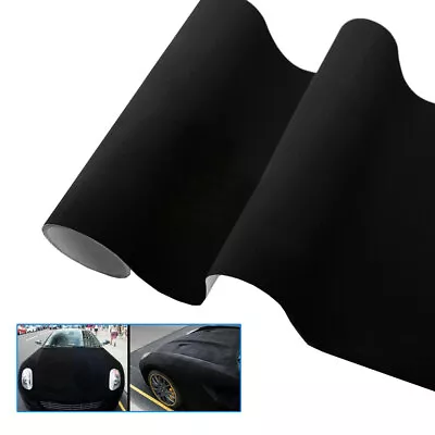 135*50cm Black Wrap Sticker Velvet Fabric Suede Film Car Exterior Accessories • $16.99