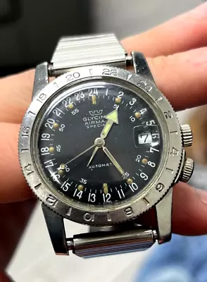 Rare Vintage 1967 Glycine Airman Special Pilot's Watch Original Stainless Steel • $1999.95