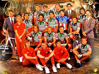 1988 Team 7-Eleven Poster 16x20  ORIGINAL Hampsten Huffy Serotta 2side 7-11 NOS  • $45