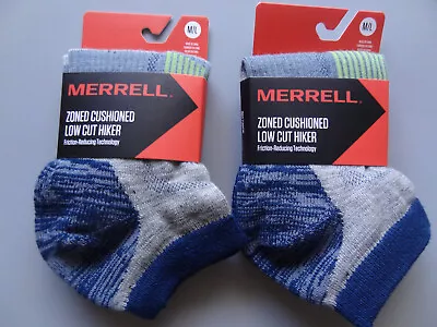 NEW 2 Pairs Merrell Zoned Low-Cut Hiking Ankle Merino Wool Socks Unisex M/L • $50.95