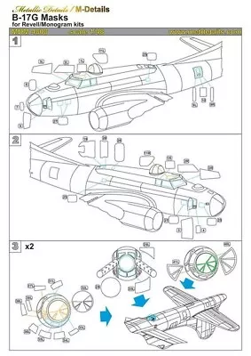 1/48 Metallic Details MDM4808 B-17G Painting Masks For Revell/Monogram Kit • $10