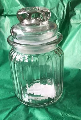 Glass Candy Airtight Jars Ribbed Storage Christmas Sweets Kitchen Craft • £5.99