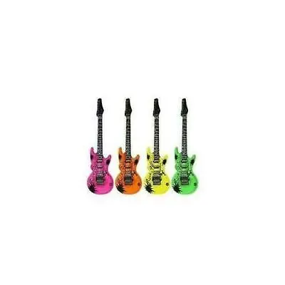 Neon Inflatable Blow Up Guitars Fancy Dress Party Prop Musical Disco Rock • £6.26