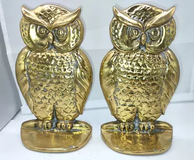 Vintage Brass Owl Bookends Doorstops • $29.95