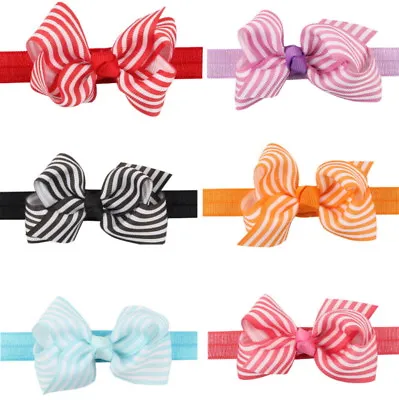 $7.40 • Buy 6 Pcs Cute Girl Baby Toddler Infant Flower Headband Hair Bow Band Accessories