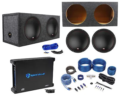 (2) MTX 3512-02 12  1000w Car Subwoofers+Sealed Sub Box+Mono Amplifier+Amp Kit • $389.85