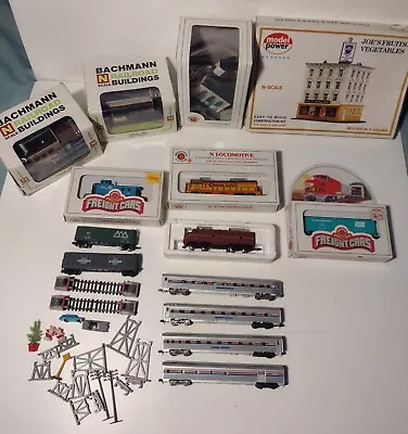 Vintage N Scale Train Engine / Cars / Buildings Lot !! Amtrak Micro Trains • $133.99