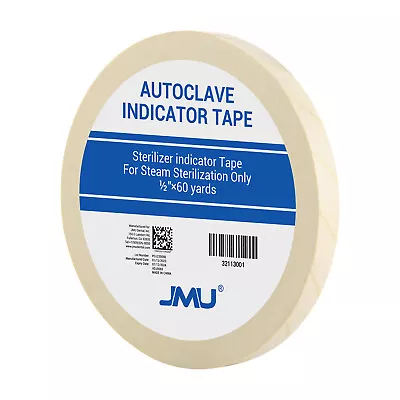 JMU Sterilization Steam Indicator Tape 1/2 X 60 Yard Autoclave Tape 1 Roll • $7.99