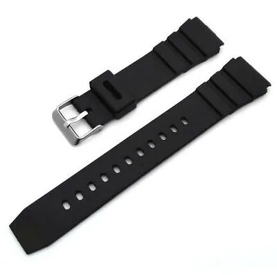 Black Rubber Silicone Diver's Style Replacement Watch Band Strap SS Buckle • $10.95