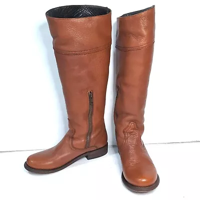 Muro Womens Boots Tall Cognac Equesetrian Riding Style 7 Excellent Leather • $69.95