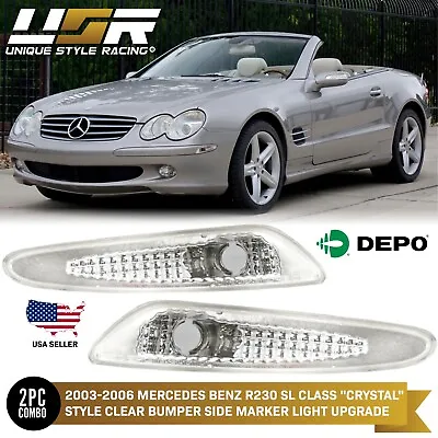 Clear Bumper Side Marker Lights For 2003-2006 Mercedes Benz R230 SL Class AMG • $44.95