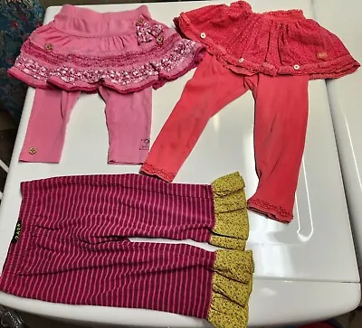 Girls Vintage NAARTJIE & ZAZA COUTURE Leggings Skirt LOT O THREE 2T 18 24 Months • $10