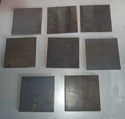 8x 100mm X 100mm X 3mm Mild Steel Plate Offcut. Fabrication Welding Project. • £12