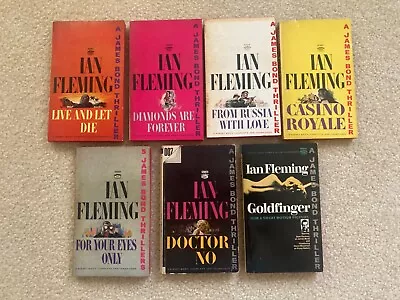 Lot Of 7 Ian Fleming Vintage Paperbacks; Includes Goldfinger Live & Let Die • $50