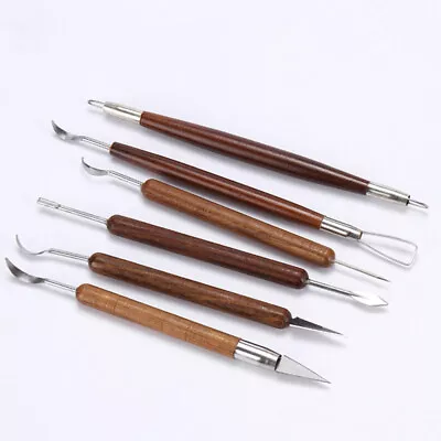 £5.99 • Buy 6pcs Clay Sculpting Wax Carving Pottery Shaper Wood Ceramic Pottery Carving Tool