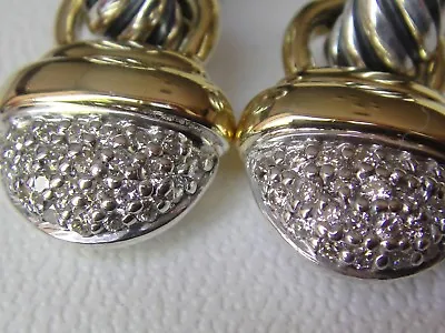 $2195 David Yurman 18k Gold ss Capri Diamond  Earrings • $1199.99