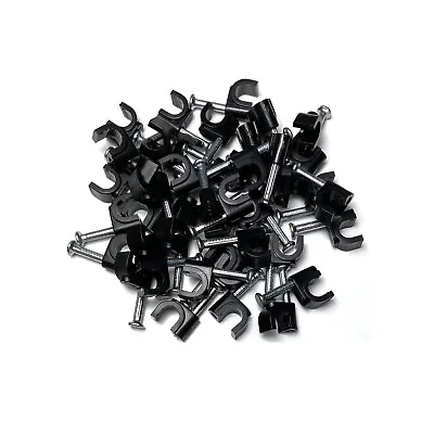 Round Cable Clips Wall 3.5mm 4mm 5mm 6mm 7mm 8mm 9mm 10mm White Black Nail Plugs • £2.90