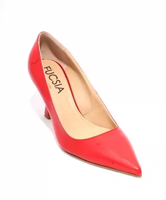 Fucsia 909a Red Leather Pointy Classic Heel Shoes 36.5 / US 6.5 • £231.41