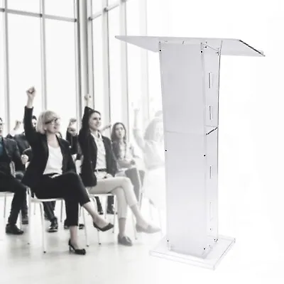 $180 • Buy Acrylic Podium Clear Church Lectern Speech Podium Stand W/Storage Board Portable