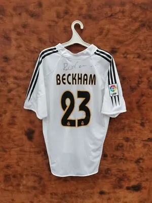 Signed Real Madrid 2004/2005 Home Football Shirt Jersey Adidas M #23 Beckham • £107.99