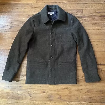 Wallace & Barnes Olive Green Wool Jacket XS NWOT Skiff Thinsulate J. Crew • $148