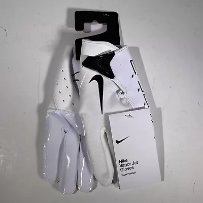 Nike Youth Vapor Jet 7.0 Football Gloves White Black Size Youth Large • $31.45