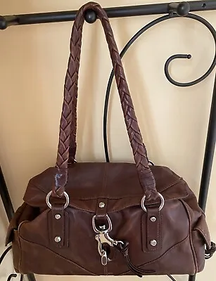 Francesco Biasia Brown Leather Satchel Handbag—GUC • $20