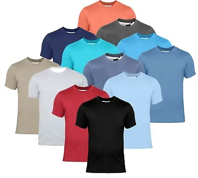 Mens Plain T-Shirt King Size Big Crew Neck Top  Plus Sizes 2XL - 8XL 100% Cotton • £7.69