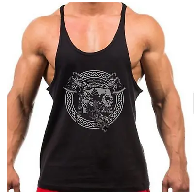 £7.99 • Buy Viking Skull Thor Gym Vest Bodybuilding Muscle Training Weightlifting Top New
