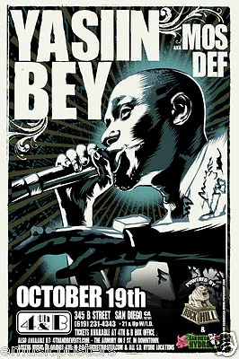 MOS DEF (YASIIN BEY) 2012 SAN DIEGO CONCERT TOUR POSTER - Hip Hop Music • $14.51