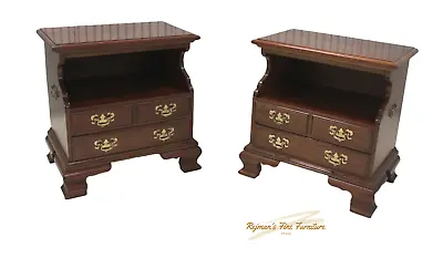 Pair Pennsylvania House Cherry Open Cabinet Nightstands • $835