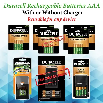 AAA Duracell Rechargeable Batteries Ni-MH With Or W/o Fast Charger Lot REUSABLE • $68.50