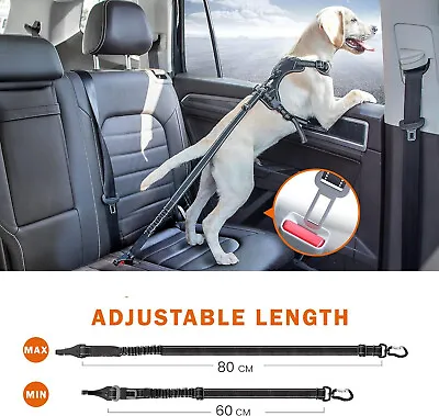 Dog Car Seat Belt Clip ISOFIX Bungee Lead Boot Or Seat Fit • £6.50