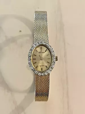 Movado Ladies Diamond 14kt Gold Bracelet Watch • $1300
